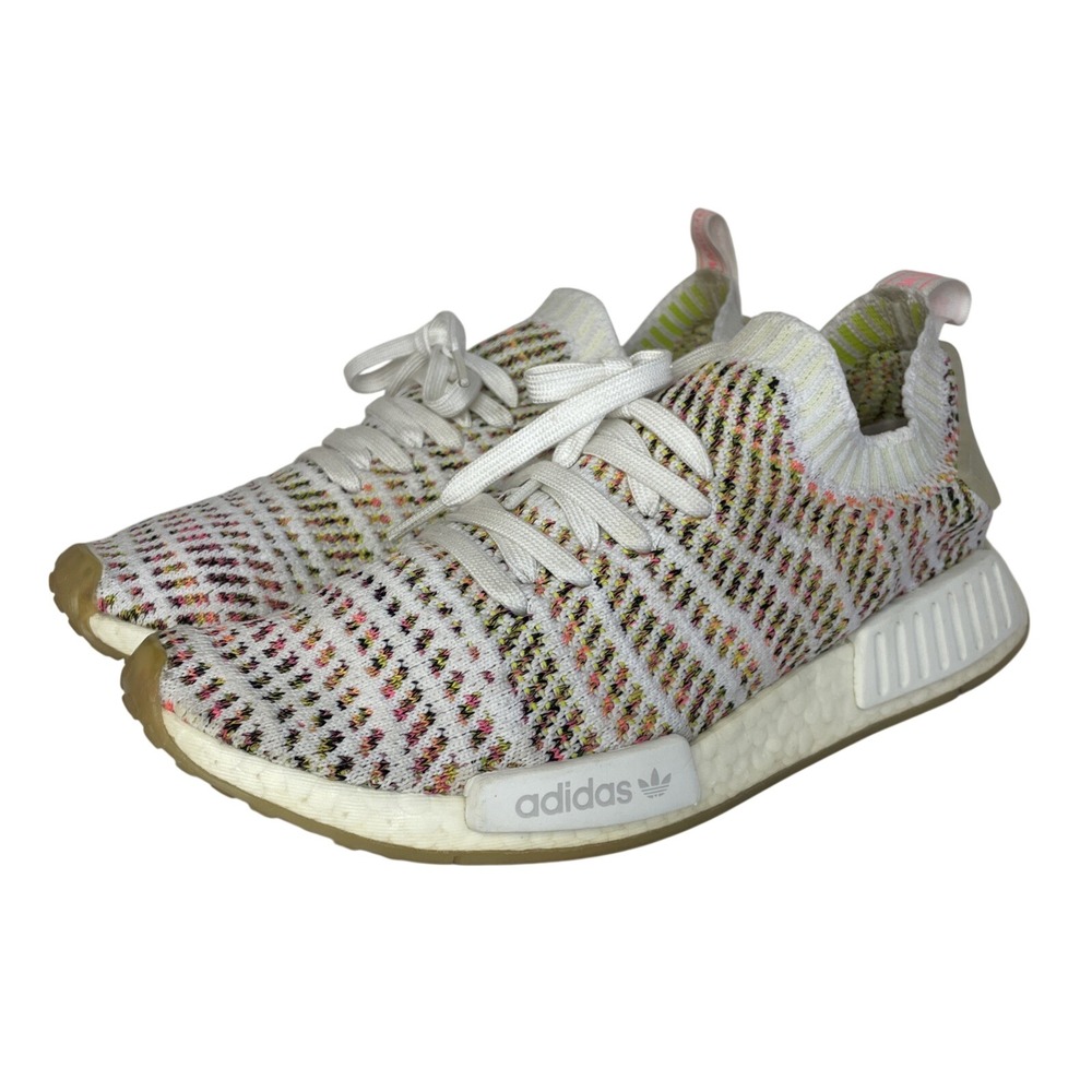 Adidas NMD R1 Primeknit Womens Sneakers White Pink Yellow BB2364